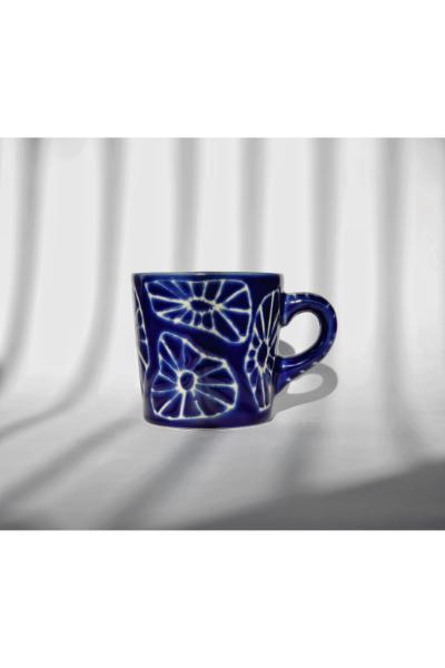 Nelum Hand Carved Mug- Blue & White